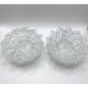 Federal Carnival Glass Petal Bowls Plates 5 1/4" Vintage Set of 8 Candy Dessert